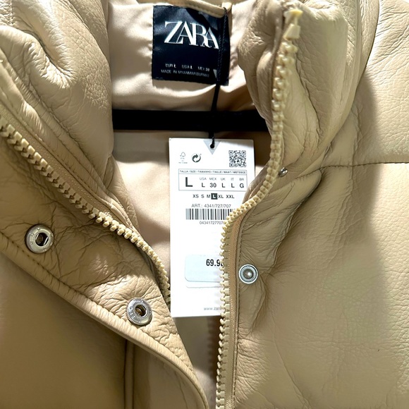 Zara Cropped Vegan Leather Puff Jacket 🤎 - Picture 6 of 6